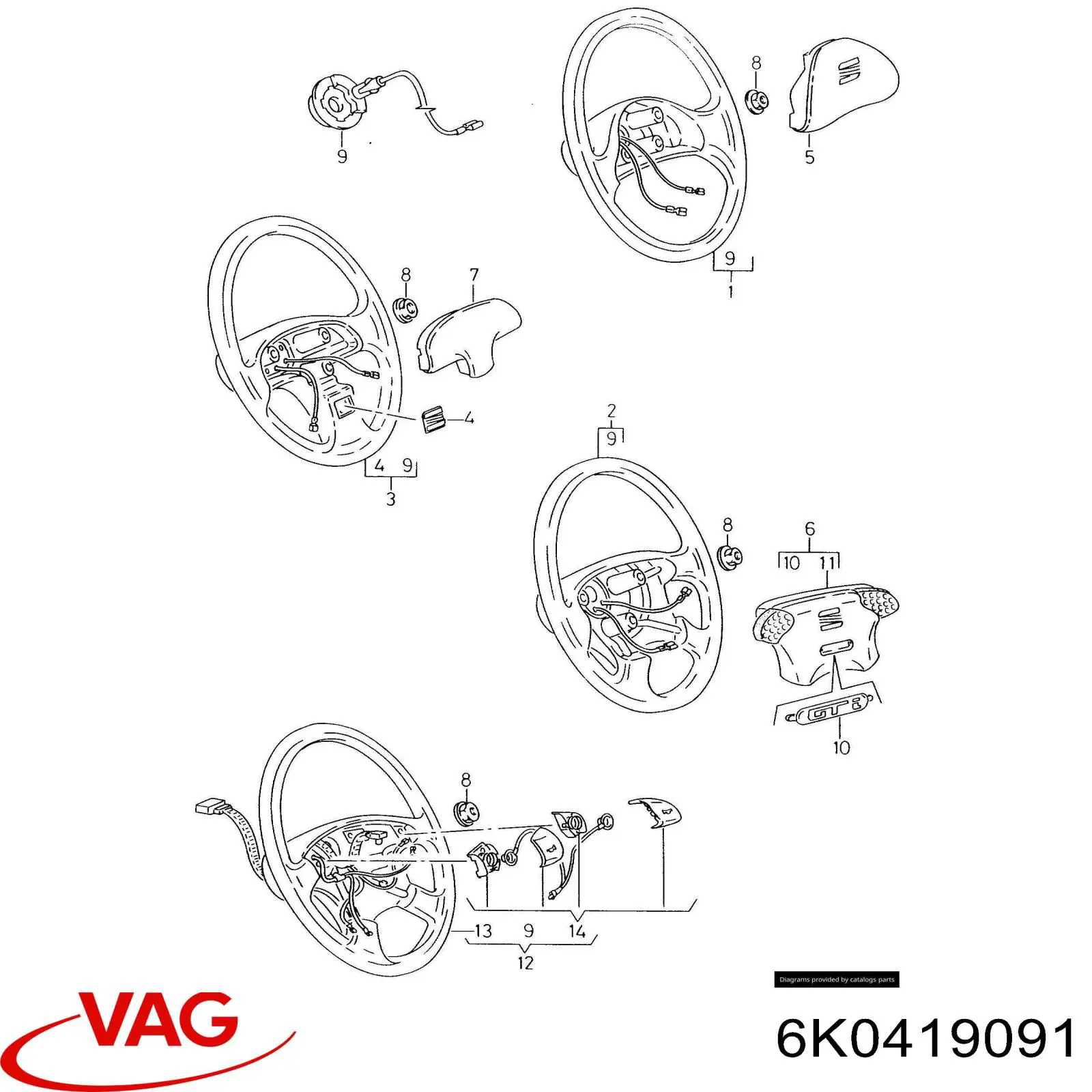 6K0419091 VAG Volante