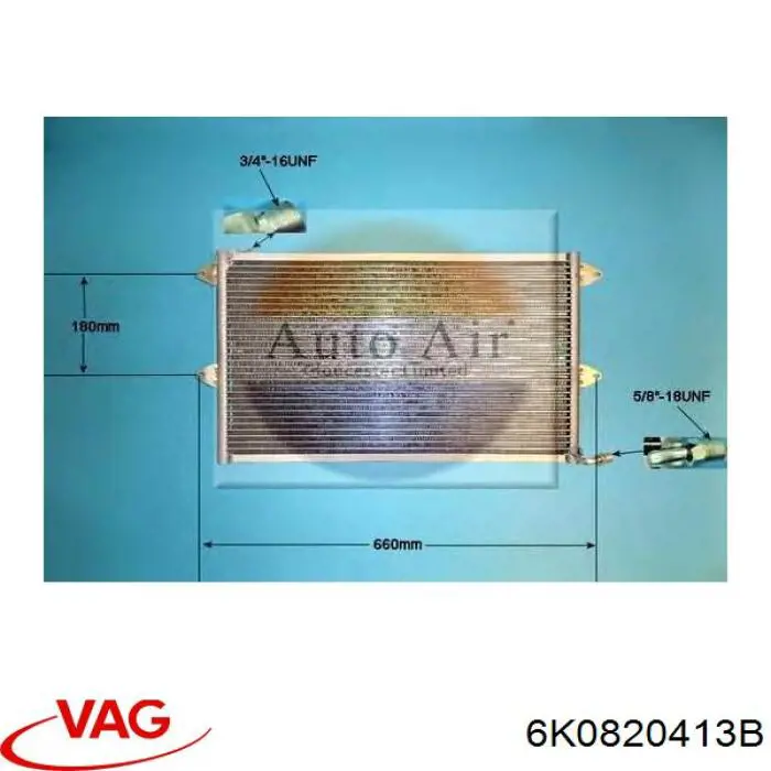 Radiador de aparelho de ar condicionado VAG 6K0820413B preço, a partir de 67,52 USD