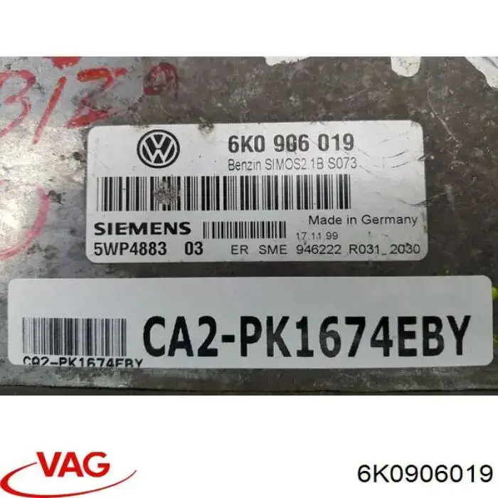 Módulo de direção (Centralina eletrônica) de motor VAG 6K0906019 preço, a partir de 1862,26 USD