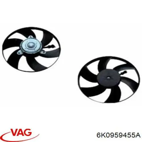 Ventilador elétrico de esfriamento montado (motor + roda de aletas) VAG 6K0959455A preço, a partir de 59,99 USD