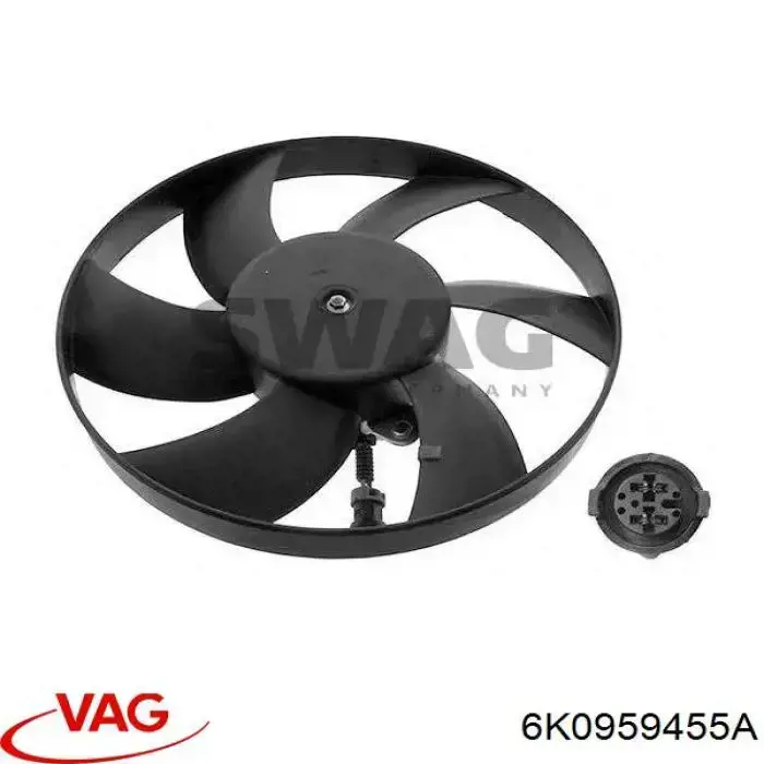 Compre 6K0959455A VAG Ventilador elétrico de esfriamento montado (motor + roda de aletas)