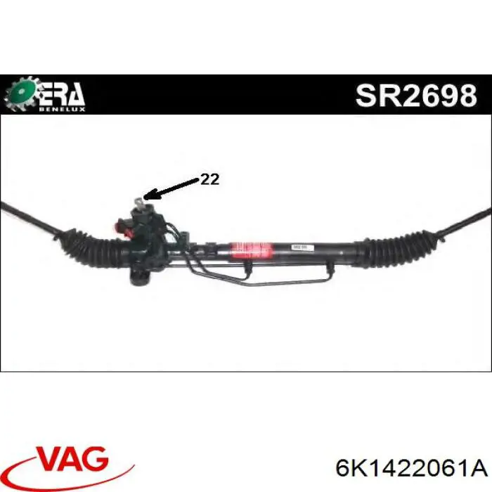 6K1422061A VAG Cremalheira da direção