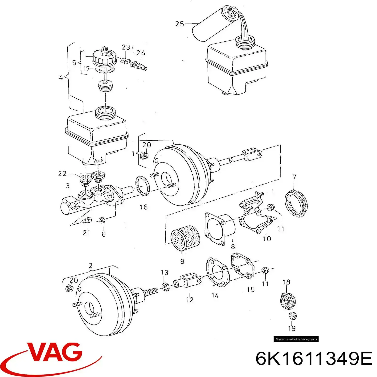 Tampa de tanque de cilindro mestre do freio VAG 6K1611349E preço, a partir de 45,27 USD