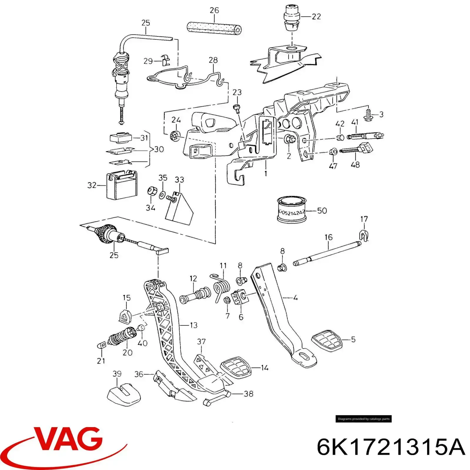 Pedal de embraiagem VAG 6K1721315A preço, a partir de 59,98 USD