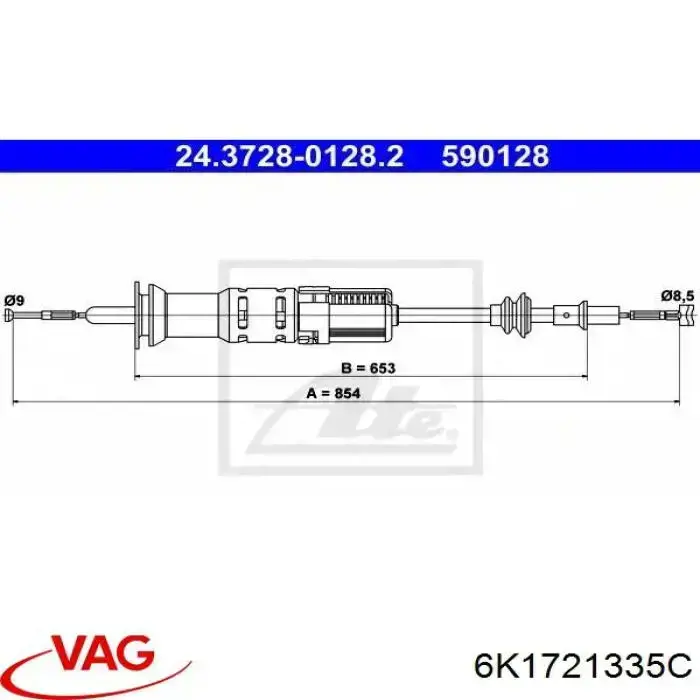Cabo de embraiagem VAG 6K1721335C preço, a partir de 32,03 USD