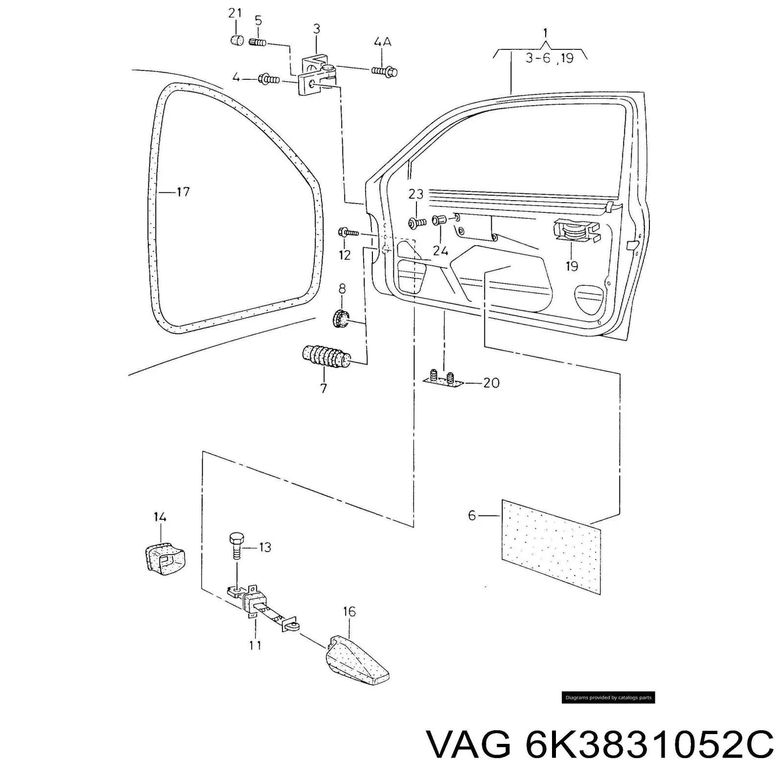 Porta dianteira direita VAG 6K3831052C preço, a partir de 207,71 USD