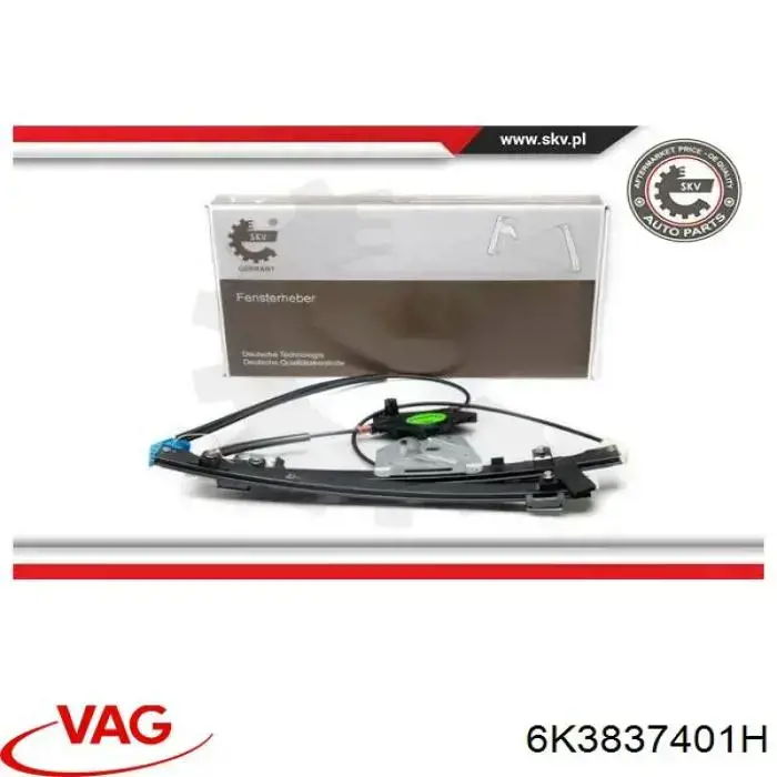 Compre 6K3837401H VAG Mecanismo de acionamento de vidro da porta dianteira esquerda