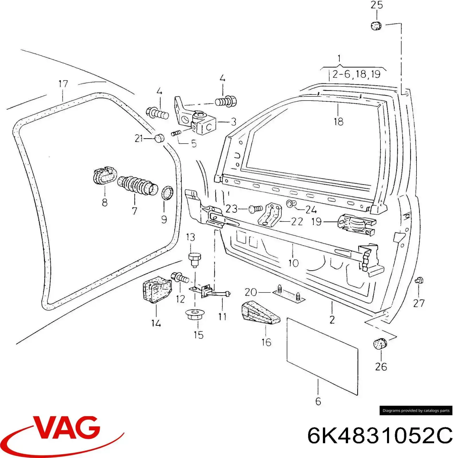 6K4831052C VAG Porta dianteira direita