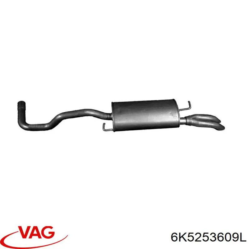 Compre 6K5253609L VAG Silenciador, parte traseira