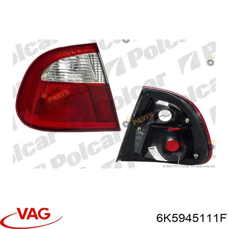 6K5945111F VAG Lanterna traseira esquerda externa
