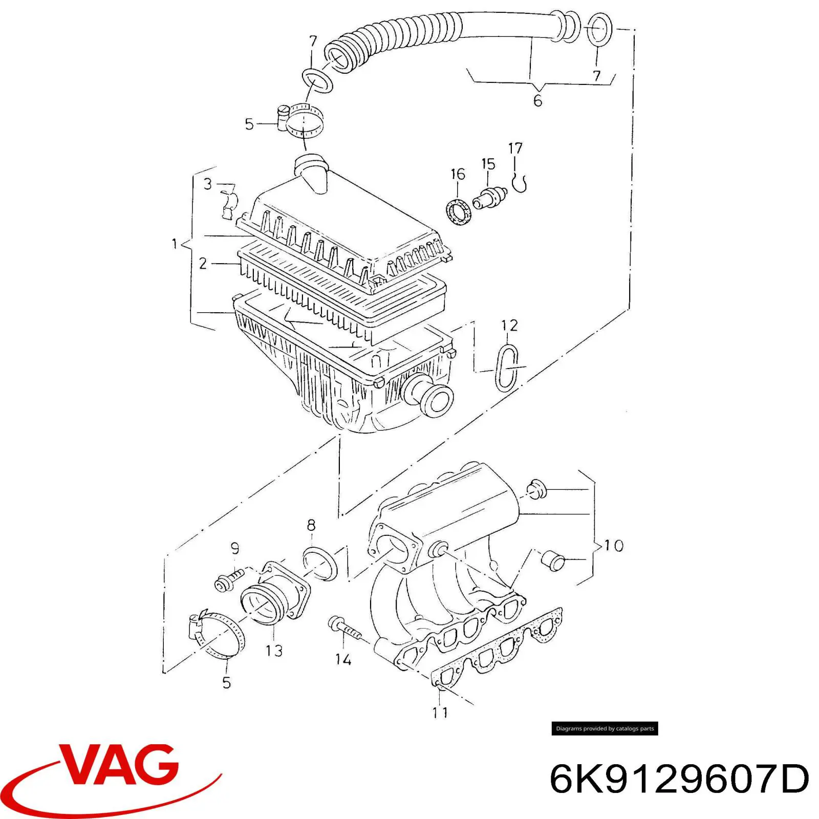 Caixa de filtro de ar VAG 6K9129607D preço, a partir de 36,60 USD