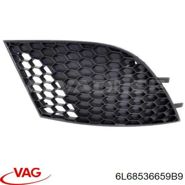6L68536659B9 VAG Grelha esquerda do pára-choque dianteiro