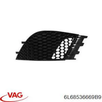 6L68536669B9 VAG Grelha direita do pára-choque dianteiro