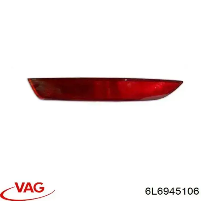 6L6945106 VAG Retrorrefletor (refletor) do pára-choque traseiro direito