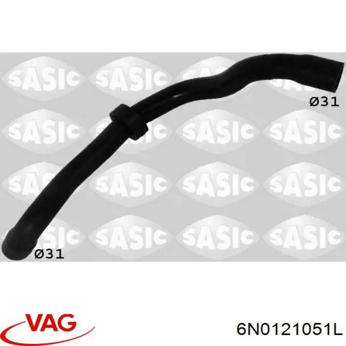 6N0121051L VAG Mangueira (cano derivado) inferior do radiador de esfriamento