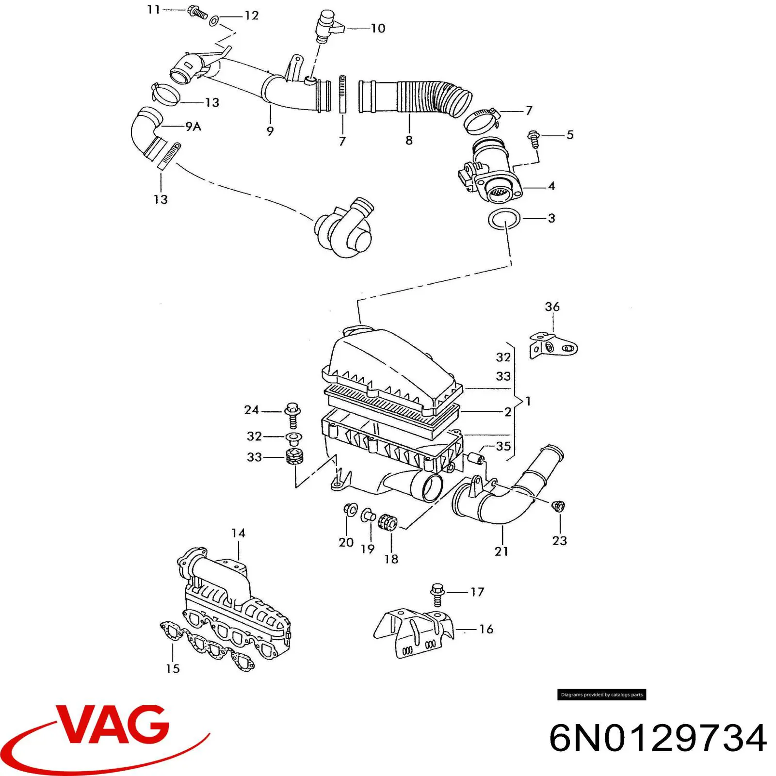  VAG 6N0129734 preço, a partir de 14,40 USD