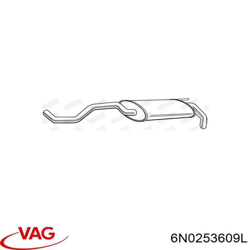 Compre 6N0253609L VAG Silenciador, parte traseira