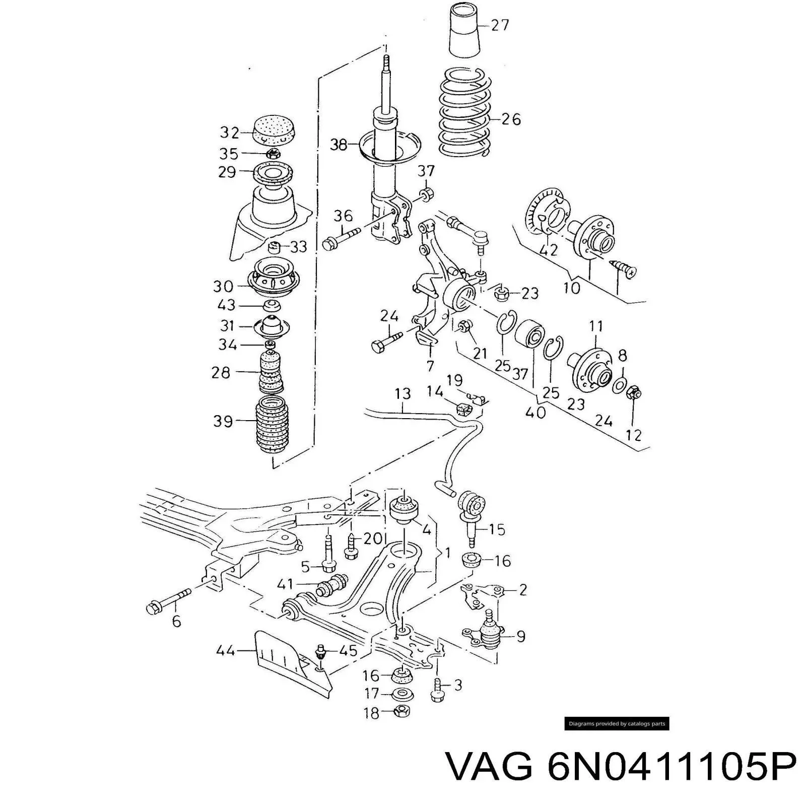 6N0411105P VAG Mola dianteira