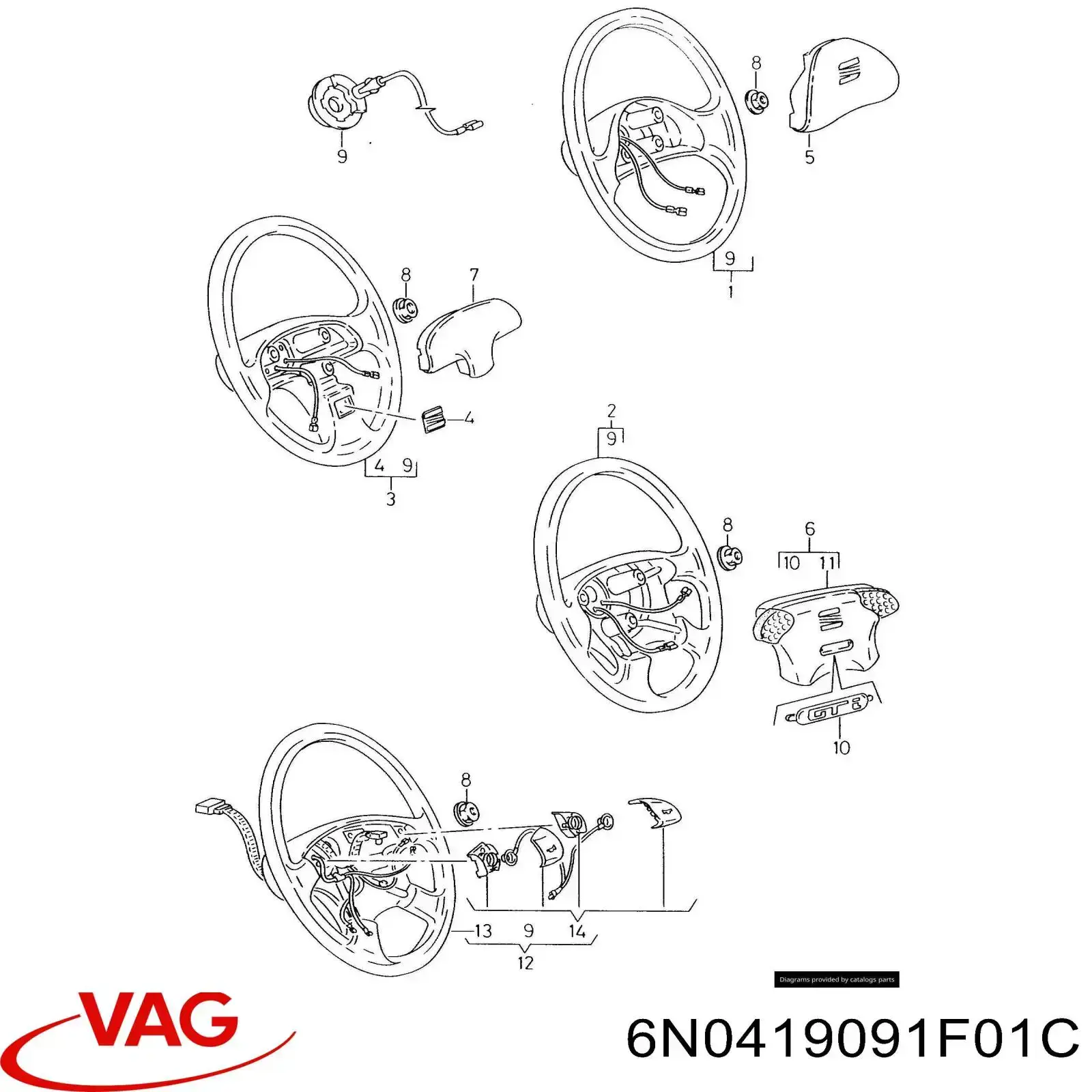 6N0419091F01C VAG Volante