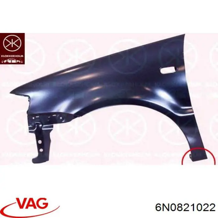 Pára-lama dianteiro direito VAG 6N0821022 preço, a partir de 93,13 USD