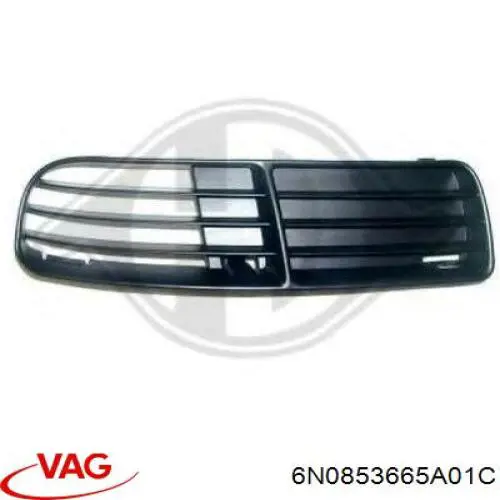 Moldura esquerda do pára-choque dianteiro VAG 6N0853665A01C preço, a partir de 11,98 USD