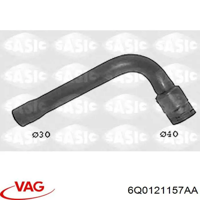 6Q0121157AA VAG Mangueira (cano derivado) do sistema de esfriamento