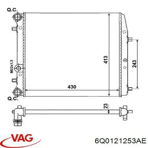 Radiador de esfriamento de motor VAG 6Q0121253AE preço, a partir de 66,28 USD
