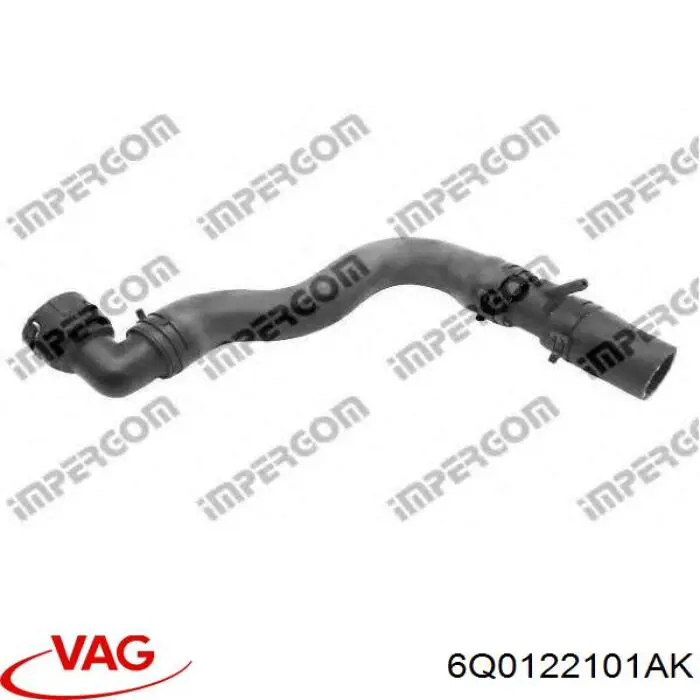 Compre 6Q0122101AK VAG Mangueira (cano derivado) do radiador de esfriamento superior
