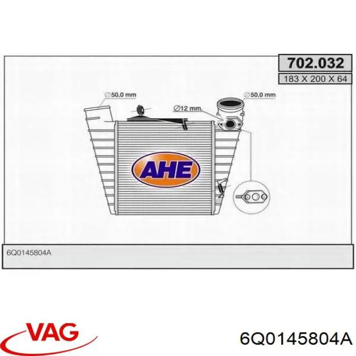 Radiador de intercooler VAG 6Q0145804A preço, a partir de 62,99 USD