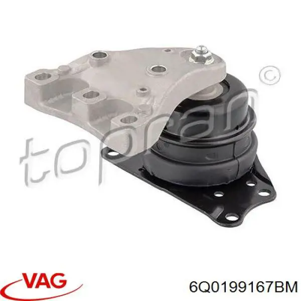 6Q0199167BM VAG Coxim (suporte) direito de motor