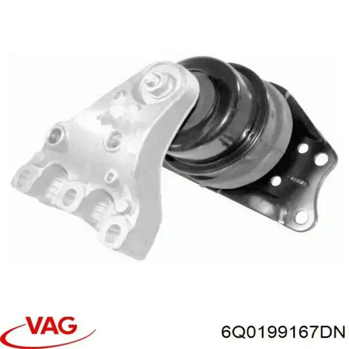 6Q0199167DN VAG Coxim (suporte) direito de motor
