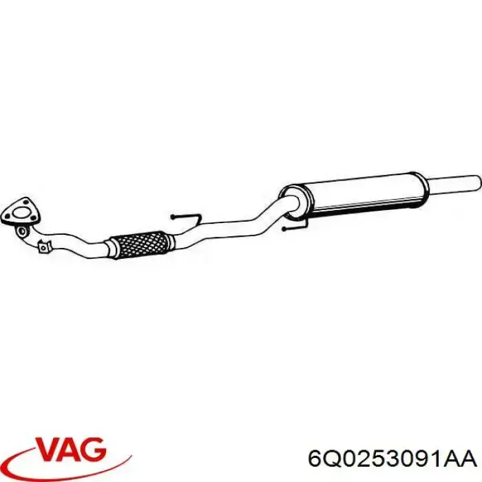 Compre 6Q0253091AA VAG Tubo de admissão dianteiro (calças) do silenciador