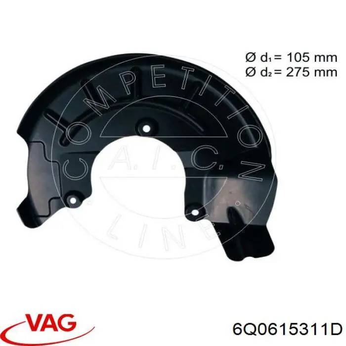 Proteção do freio de disco dianteiro esquerdo VAG 6Q0615311D preço, a partir de 13,85 USD