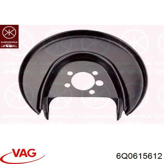 Compre 6Q0615612 VAG Proteção direita do freio de disco traseiro