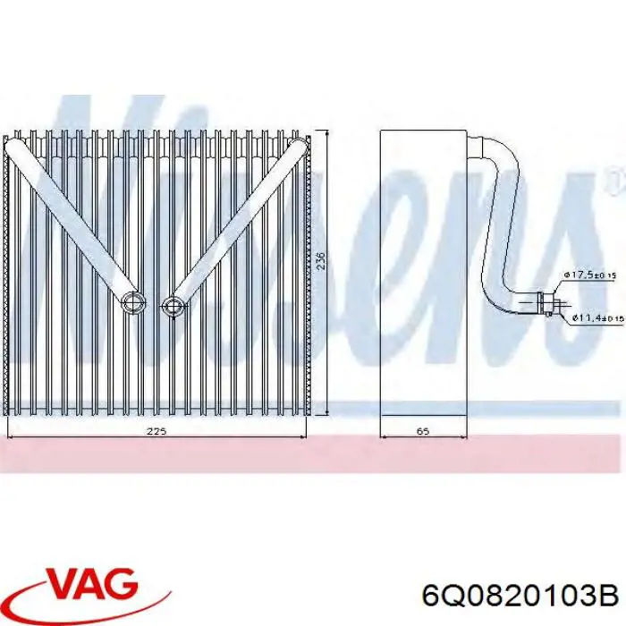 Compre 6Q0820103B VAG Vaporizador de aparelho de ar condicionado