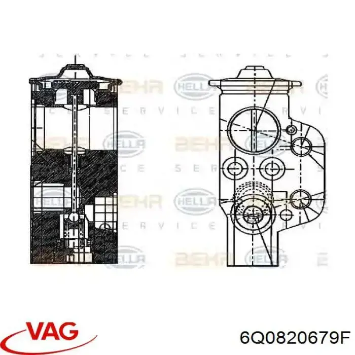 Compre 6Q0820679F VAG Válvula TRV de aparelho de ar condicionado