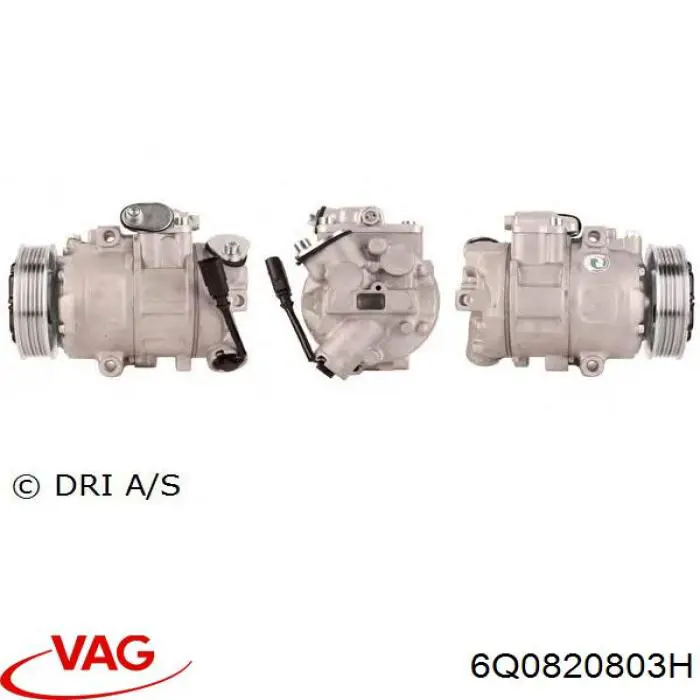 6Q0820803H VAG Compressor de aparelho de ar condicionado
