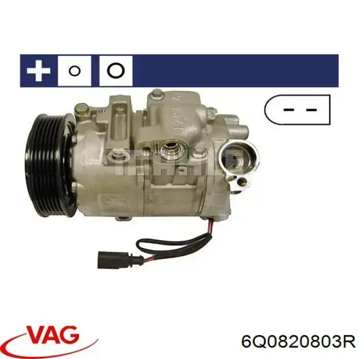 6Q0820803R VAG Compressor de aparelho de ar condicionado