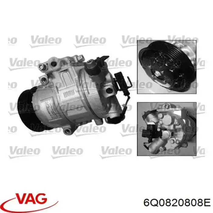 6Q0820808E VAG Compressor de aparelho de ar condicionado