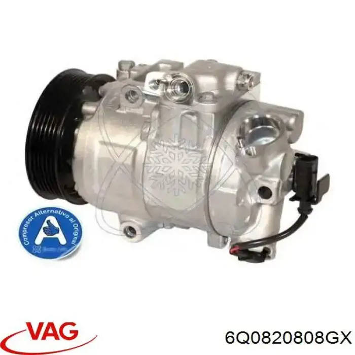 6Q0820808GX VAG Compressor de aparelho de ar condicionado