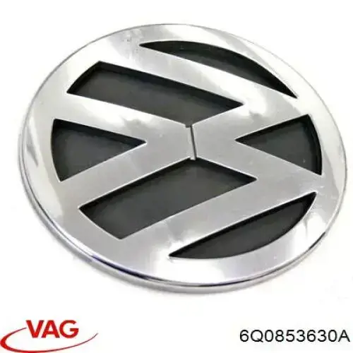 6Q0853630A VAG Emblema de tampa de porta-malas (emblema de firma)