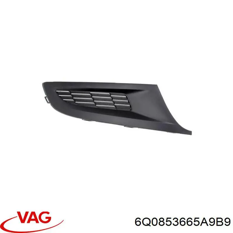 Compre 6Q0853665A9B9 VAG Tampão (grelha) das luzes de nevoeiro do pára-choque dianteiro esquerdo