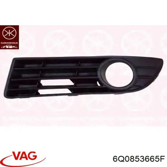 Grelha esquerda do pára-choque dianteiro VAG 6Q0853665F preço, a partir de 26,08 USD