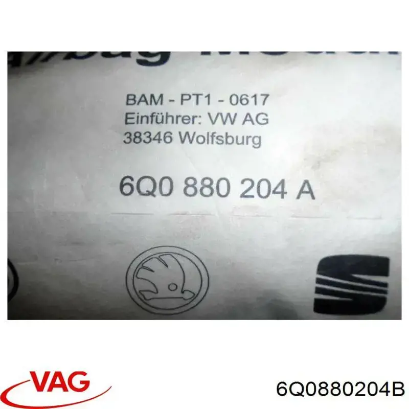 Cinto de segurança (AIRBAG) de passageiro VAG 6Q0880204B preço, a partir de 49,37 USD