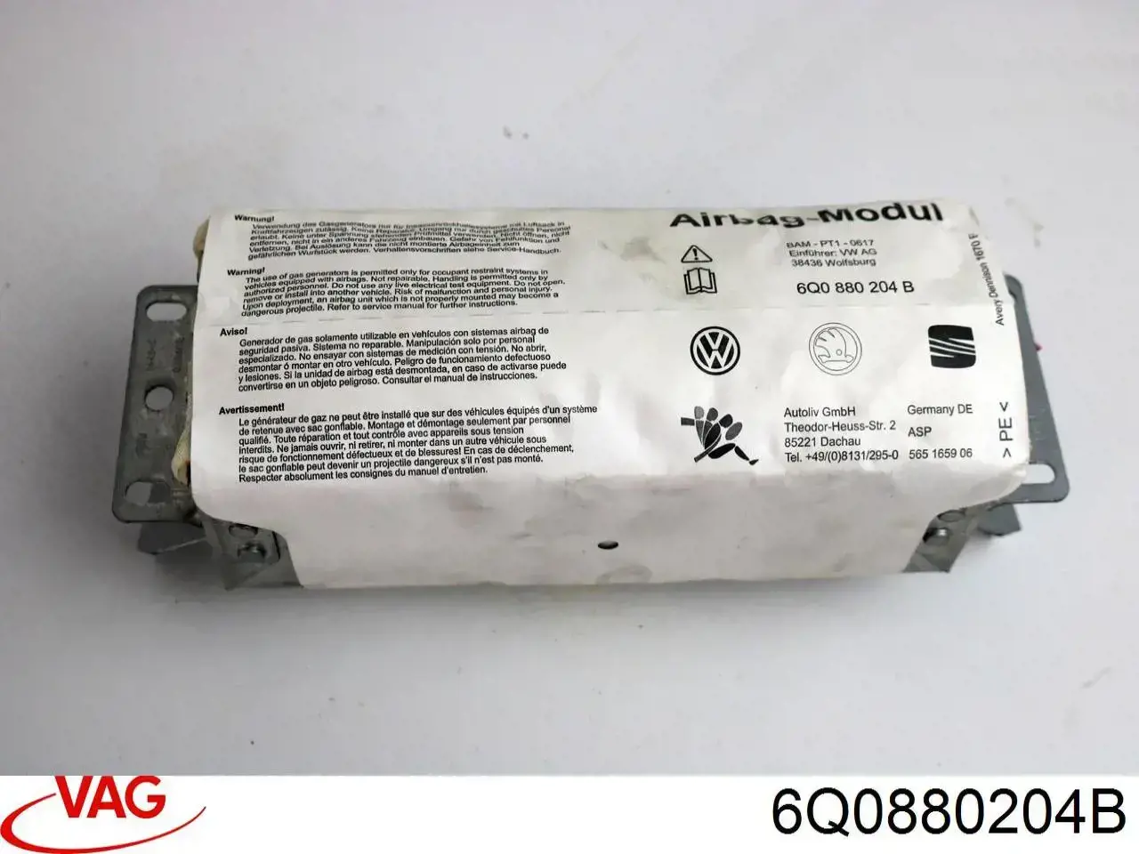 6Q0880204B VAG Cinto de segurança (AIRBAG) de passageiro