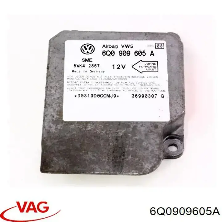 Módulo processador de controlo da bolsa de ar (Centralina eletrônica AIRBAG) VAG 6Q0909605A preço, a partir de 49,37 USD