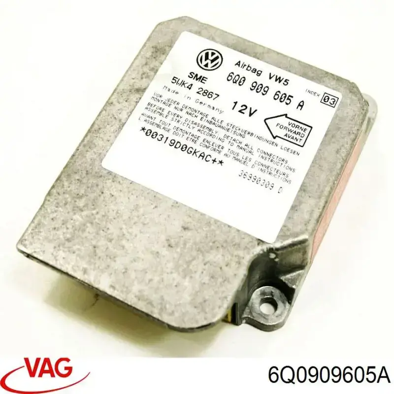 6Q0909605A VAG Módulo processador de controlo da bolsa de ar (Centralina eletrônica AIRBAG)