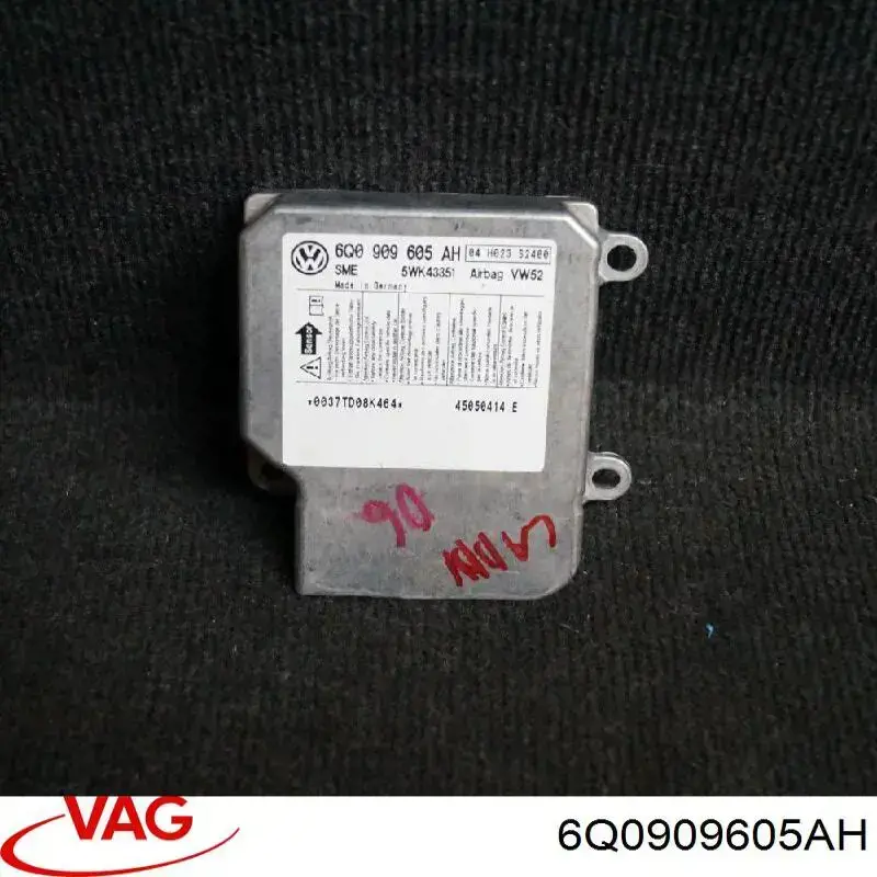 Módulo processador de controlo da bolsa de ar (Centralina eletrônica AIRBAG) VAG 6Q0909605AH preço, a partir de 91,58 USD