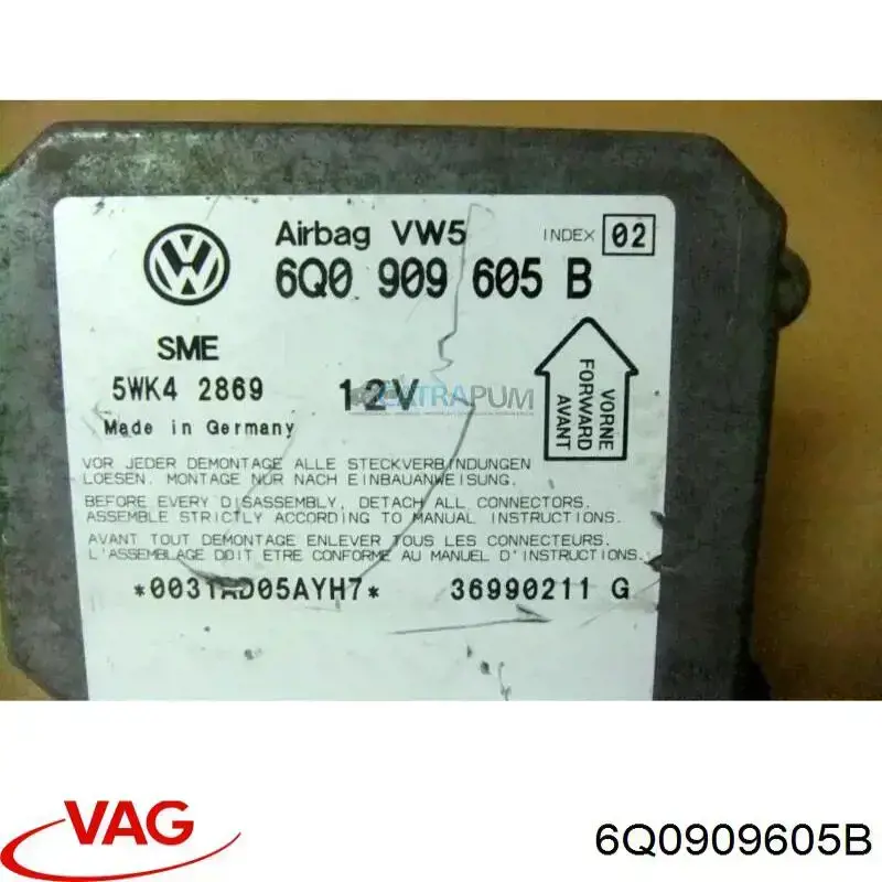 Módulo processador de controlo da bolsa de ar (Centralina eletrônica AIRBAG) VAG 6Q0909605B preço, a partir de 37,37 USD
