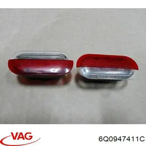 6Q0947411C VAG Lâmpada da luz de fundo na porta